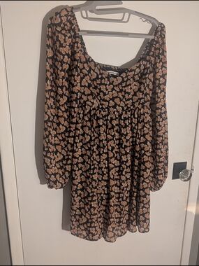 Abercrombie & Fitch Navy Mini Dress with Orange Floral Pattern